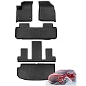 Car Floor Mats for Chevy Traverse 2018-2023, ONLY for 7 Seats, Black