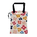 Car Garbage Bag Retro Colorful Flowers Drawstring Car Trash Bag Hanging for Back Seat with Adjustable Buckle Canvas Vehicle Trash Can Easy-to-Install