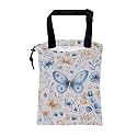 Car Garbage Bag Watercolor Blue Butterfly Hanging Canvas Car Trash Bag Drawstring Car Back Seat Organizer for Car Back Front Seat Console with Adjustable Buckle