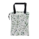 Car Garbage Bag Watercolor Green Leaves Hanging Canvas Car Trash Bag Drawstring Car Back Seat Organizer for Car Back Front Seat Console with Adjustable Buckle