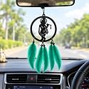 Car Hanging Accessories god Krishna Dream Catcher Hanging god for car Made with Acrylic Material with Green Feathers (Krishna)