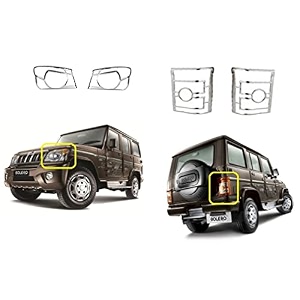 car head light amp tail light chrome moulding cover for mahindra bolero 2011-2017
