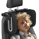 Car Headrest Pillow, 180° Adjustable Car Pillow for Kids, U- Shaped Design, Head Neck Support Head Rest, Travel Sleeping Car Headrest for Kids and Adults (Black)