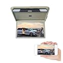 Car Headrest Player, 1080P 19 Inch Car Monitor HD LCD Screen Auto Ceiling TV Motorhome Roof Mount Display MP5 Portable (Beige Mirror Monitor)