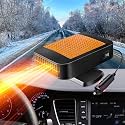 Car Heater,12V 200W Portable Fast Heating Defroster Automobile Windshield Fast Heaters Car Heater That Plugs into Cigarette Lighter for Car, SUV, Trucks (Orange Black)