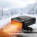 Car Heater, 200W 12V Portable Windshield Defogger and Defroster，2 in 1 Modes Fast Heating &amp;Cooling Fanswith Cigarette Lighter Plug 360 Degree Rotary Base（Black）