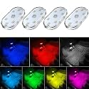 4Pcs Car LED Lights Interior Wireless, 7 Colors Interior Car Lights with 6 Bright LED Lamp Beads, Portable USB Rechargeable Car Interior Led Night Light for Car Decor (7 Colors)