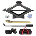 Scissor Jack for Car, 2.5 Ton Car Jack Kit for Tesla Model 3/Y/S/X, 2 in 1 Universal Tire Changing Kit with 2 Jack Pads &amp; 2 Wrenches for Sedan, SUV, MPV