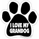 Car Magnet-Paw-I love my Grandog- 5.5" x 5.5"