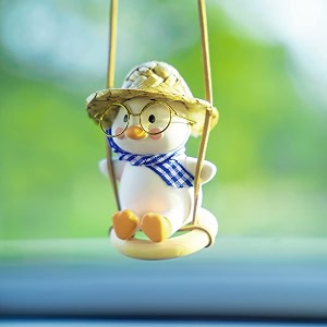 duck on swing car pendant of swing duck cute decor car gift for rear view mirrior hanging accessories and mirror hanging accessoriesblue tie a