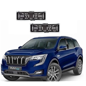 car number plate chrome frame front amp rear compatible with xuv 700