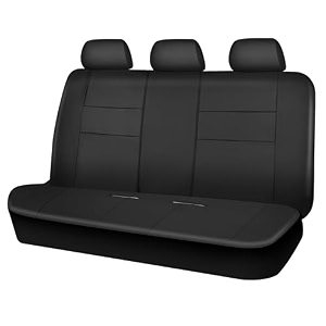 car pass leather back seat cover universal waterproof bench rear seat cover zipper split rear bench protector fit 95 automotive interior covers for cars sedans suvs rearall black
