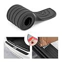 8sanlione Rubber Car Rear Bumper Guard Strip, Black Flag/35.4"x2.7"