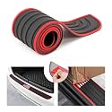 8sanlione Rubber Car Rear Bumper Guard Strip, Red Edge/Red Flag/35.4"x2.7"