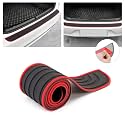 8sanlione Non-Slip Rubber Car Rear Bumper Guard Strip, Black/Red/35.4" x2.7