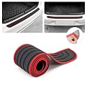 8sanlione Non-Slip Rubber Car Rear Bumper Guard Strip, Black/Red/40.9" x3.5