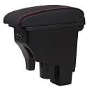 Car Armrest Box for Honda for Jazz 2002-2007 Center Console Storage Arm Rest Organizer(Red Line)