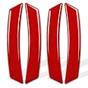 muekzru Car Reflective Trim Side Marker Stickers,Automotive Exterior Accessories Reflector Guard for Car SUV Pickup Truck Wheel Well Arch or Side Bumper Fenders, Outdoor Safety (RED-4PCS)