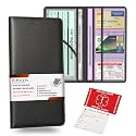 Car Registration and Insurance Card Holder,Black Premium PU Leather Folder