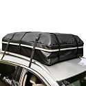 Car Roof Bag, 20 Cubic Feet Rooftop Cargo Carrier, 600D Waterproof Car Top Luggage Storage Bag for All Vehicles SUV with/Without Rack, Include Anti-Slip Mat, 8 Reinforced Straps, 6 Door Hooks