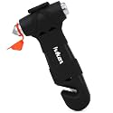 Car Safety Hammer, 3-in-1 Emergency Escape Tool with One Second Window Breaker and Seat Belt Cutter, Safety Emergency Car Escape Tool for Car, Office, Home, Black