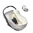Car Seat Cover+Carseat Bunting Bag Intergrated into 1,Waterproof Anti-Cold Winter Bassinet Stroller Car seat Sleeping Bag for Infant,0-12M