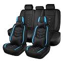 Car Seat Cover for MINI Cooper S Clubman 2008-2012, Seat Covers Full Set,Non-Slip Waterproof seat Cover,Wear-Resistant Nappa Leather car seat Covers. (Luxury 5 Seats/Black Blue)