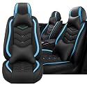 Car Seat Cover for Mini Cooper S Clubman 2008-2012, Driver's Seat Covers,Non-Slip Waterproof seat Cover,Wear-Resistant Nappa Leather car seat Covers. (Luxury 2 Seats/Black Blue)
