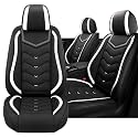 Car Seat Cover for MINI Cooper S Clubman 2008-2012, Driver's Seat Covers,Non-Slip Waterproof seat Cover,Wear-Resistant Nappa Leather car seat Covers. (Standard 2 Seats/Black White)