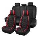 Car Seat Cover for MINI Cooper S Clubman 2008-2012, Seat Covers Full Set,Non-Slip Waterproof seat Cover,Wear-Resistant Nappa Leather car seat Covers. (Standard 5 Seats/Black Red)
