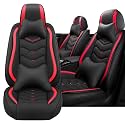 Car Seat Cover for MINI Cooper S Clubman 2008-2012, Driver's Seat Covers,Non-Slip Waterproof seat Cover,Wear-Resistant Nappa Leather car seat Covers. (Luxury 2 Seats/Black Red)