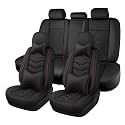 Car Seat Cover for MINI Cooper S Clubman 2008-2012, Seat Covers Full Set,Non-Slip Waterproof seat Cover,Wear-Resistant Nappa Leather car seat Covers. (Luxury 5 Seats/Black)