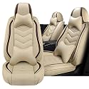 Car Seat Cover for Mini Cooper S Clubman 2008-2012, Driver's Seat Covers,Non-Slip Waterproof seat Cover,Wear-Resistant Nappa Leather car seat Covers. (Luxury 2 Seats/Beign)
