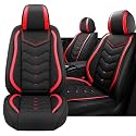 Car Seat Cover for Mini Cooper S Clubman 2008-2012, Driver's Seat Covers,Non-Slip Waterproof seat Cover,Wear-Resistant Nappa Leather car seat Covers. (Standard 2 Seats/Black Red)