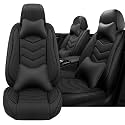 Car Seat Cover for MINI Cooper S Clubman 2008-2012, Driver's Seat Covers,Non-Slip Waterproof seat Cover,Wear-Resistant Nappa Leather car seat Covers. (Luxury 2 Seats/Pure Black)