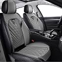 Car Seat Covers for Audi A4 2002-2026, Premium Nappa Leather Car Seat Covers, Airbag Compatible &amp; Anti-Slip Car Seat Covers Sets(2 Seats/Black Gray)