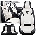 Car Seat Covers for Audi S5 2008-2026, Premium Nappa Leather Car Seat Covers, Airbag Compatible &amp; Anti-Slip Car Seat Covers Sets(5 Seats/Black White)