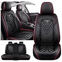 Car Seat Covers for Audi SQ5 2014-2026, Premium Nappa Leather Car Seat Covers, Airbag Compatible &amp; Anti-Slip Car Seat Covers Sets(5 Seats/Black Red)