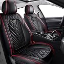 Car Seat Covers for BMW 528i 2000-2016, Premium Nappa Leather Car Seat Covers, Airbag Compatible &amp; Anti-Slip Car Seat Covers Sets(2 Seats/Black Red)
