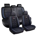 Car Seat Covers Fit for KIA Soul 2010-2025, Leather Seat Covers for Car, Waterproof Non-Slip Durable Car Seat Protector(5 Seats,Black Blue)