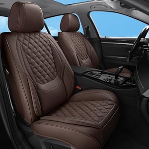 car seat covers full set5 seat leather seat covers for carsfront seats and back seat coverwaterproof car seat cushion protectorsuniversal fit for most cars suv trucks brown full set