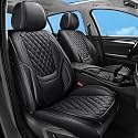Car Seat Covers Full Set,5 Seat Leather Seat Covers for Cars,Front Seats and Back Seat Cover,Waterproof Car Seat Cushion Protectors,Universal Fit for Most Cars SUV Trucks(Black, Full Set)