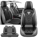 Car Seat Covers for MINI Cooper 2002-2012, Premium Nappa Leather Car Seat Covers, Airbag Compatible &amp; Anti-Slip Car Seat Covers Sets(5 Seats/Gray Black)