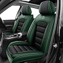 Car Seat Covers for X2,for BMW X2 2018-2025 2026,Waterproof Leather Seat Covers,Compatible Airbag,Front Set Comfort Car Seat Protectors for Most Cars(Black&Green)