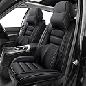 Car Seat Covers for X2,for BMW X2 2018-2025 2026,Waterproof Leather Seat Covers,Compatible Airbag,Front Set Comfort Car Seat Protectors for Most Cars(Pillows,Black)