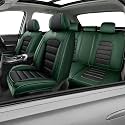 Car Seat Covers for X2,for BMW X2 2018-2025 2026,Waterproof Leather Seat Covers,Compatible Airbag,Full Set Comfort Car Seat Protectors for Most Cars(Black&amp;Green)