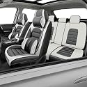 Car Seat Covers for X2,for BMW X2 2018-2025 2026,Waterproof Leather Seat Covers,Compatible Airbag,Full Set Comfort Car Seat Protectors for Most Cars(Pillows,Gray&amp;White)
