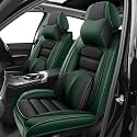 Car Seat Covers for X2,for BMW X2 2018-2025 2026,Waterproof Leather Seat Covers,Compatible Airbag,Front Set Comfort Car Seat Protectors for Most Cars(Pillows,Black&amp;Green)