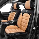Car Seat Covers for X2,for BMW X2 2018-2025 2026,Waterproof Leather Seat Covers,Compatible Airbag,Front Set Comfort Car Seat Protectors for Most Cars(Black&amp;Orange)