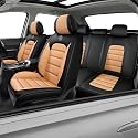 Car Seat Covers for X2,for BMW X2 2018-2025 2026,Waterproof Leather Seat Covers,Compatible Airbag,Full Set Comfort Car Seat Protectors for Most Cars(Black&Orange)